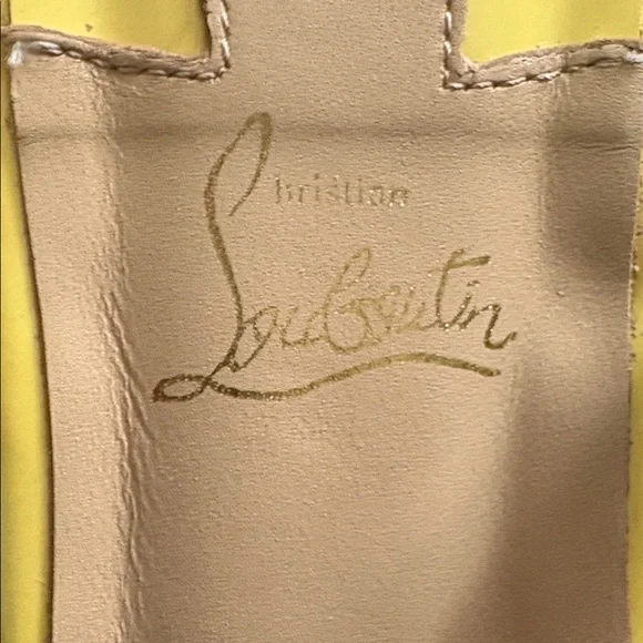 EUC- adorable Christian Louboutin Yellow/Blue Sandals, 38 Sandals